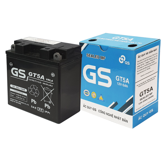 Bình ắc quy khô GS GT5A 12v-5Ah Dream, Wave trước 2006, Future, Sirius, Jupiter, Taurus