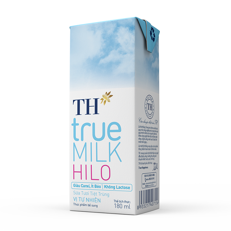 [Chỉ giao Hà Nội] Thùng Sữa Tươi Tiệt Trùng Vị Tự Nhiên TH true MILK HILO 180 ml x 48