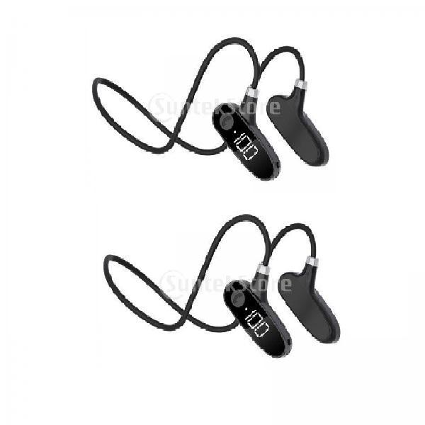 2x Bone Conduction Bluetooth 5.2 Headphones Headsets 10H Black