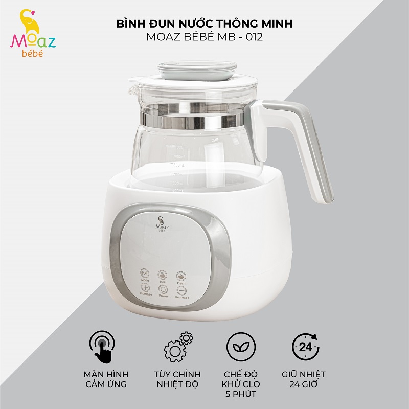 BÌNH ĐUN NƯỚC PHA SỮA THÔNG MINH GIỮ NHIỆT KHỬ CLO MOAZ BÉBÉ MB012 - HÀNG CHÍNH HÃNG