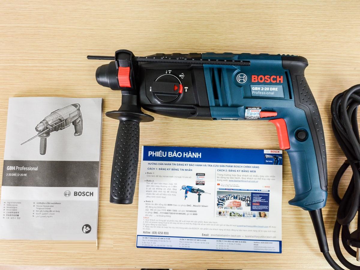 MÁY KHOAN BÚA 600W 20MM BOSCH GBH 2-20 DRE - HÀNG CHÍNH HÃNG