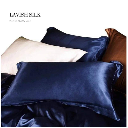 Bộ Ga Phủ Phi Lụa Lavish Silk Cao Cấp Mát Lạnh Hàng Loại 1 Không Nối Vải -Xanh Biển