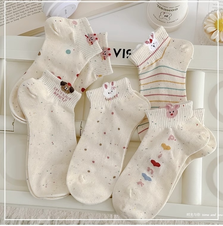 SET 5 ĐÔI TẤT VỚ NƠ NỮ DỄ THƯƠNG MÃ 47 DÀNH CHO NỮ