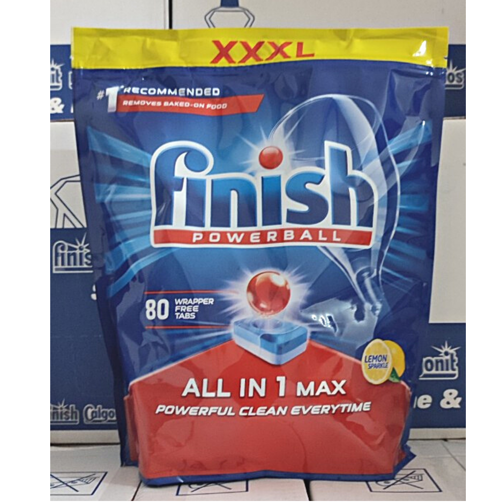 Viên rửa chén cao cấp FINISH All in 1 max hương chanh, táo (80 viên) - Dùng cho máy rửa chén - Nhập khẩu tại Đức