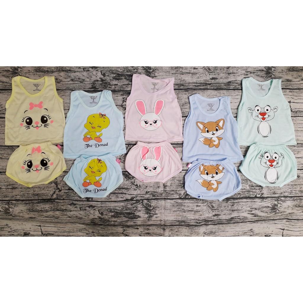 Set 5 Bộ quần áo sát nách cho bé mặc mùa hè - MS20