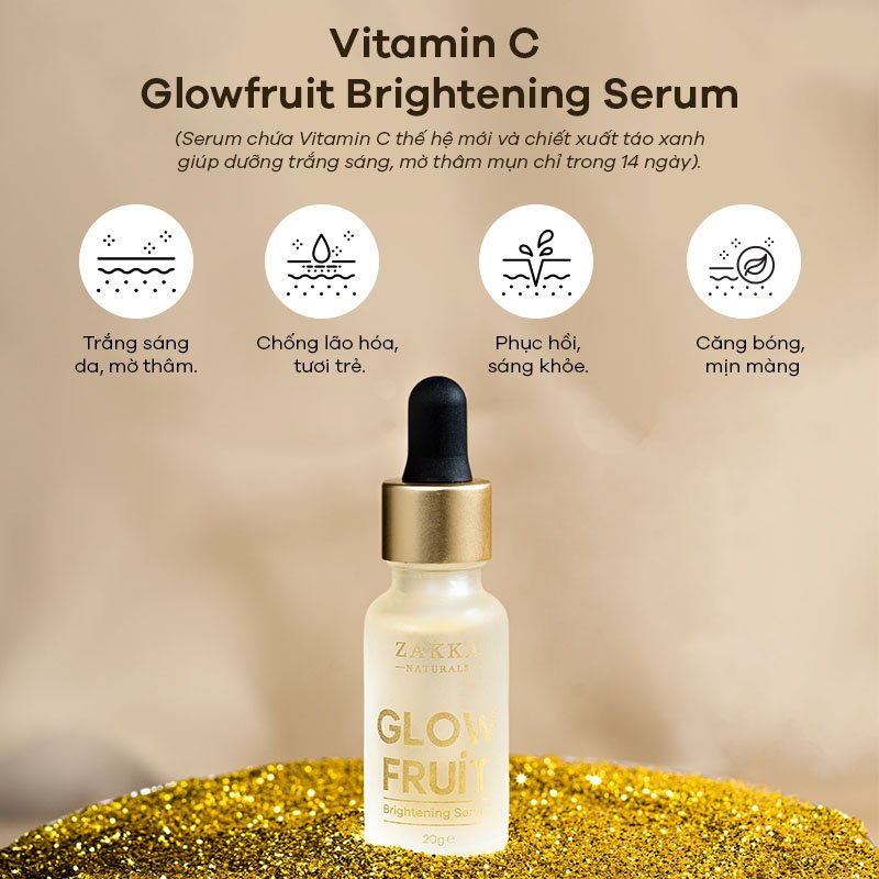 [PHIÊN BẢN TẾT] Serum Vitamin C Zakka Naturals GlowFruit+ Brightening Radiance Concentrate 20ml