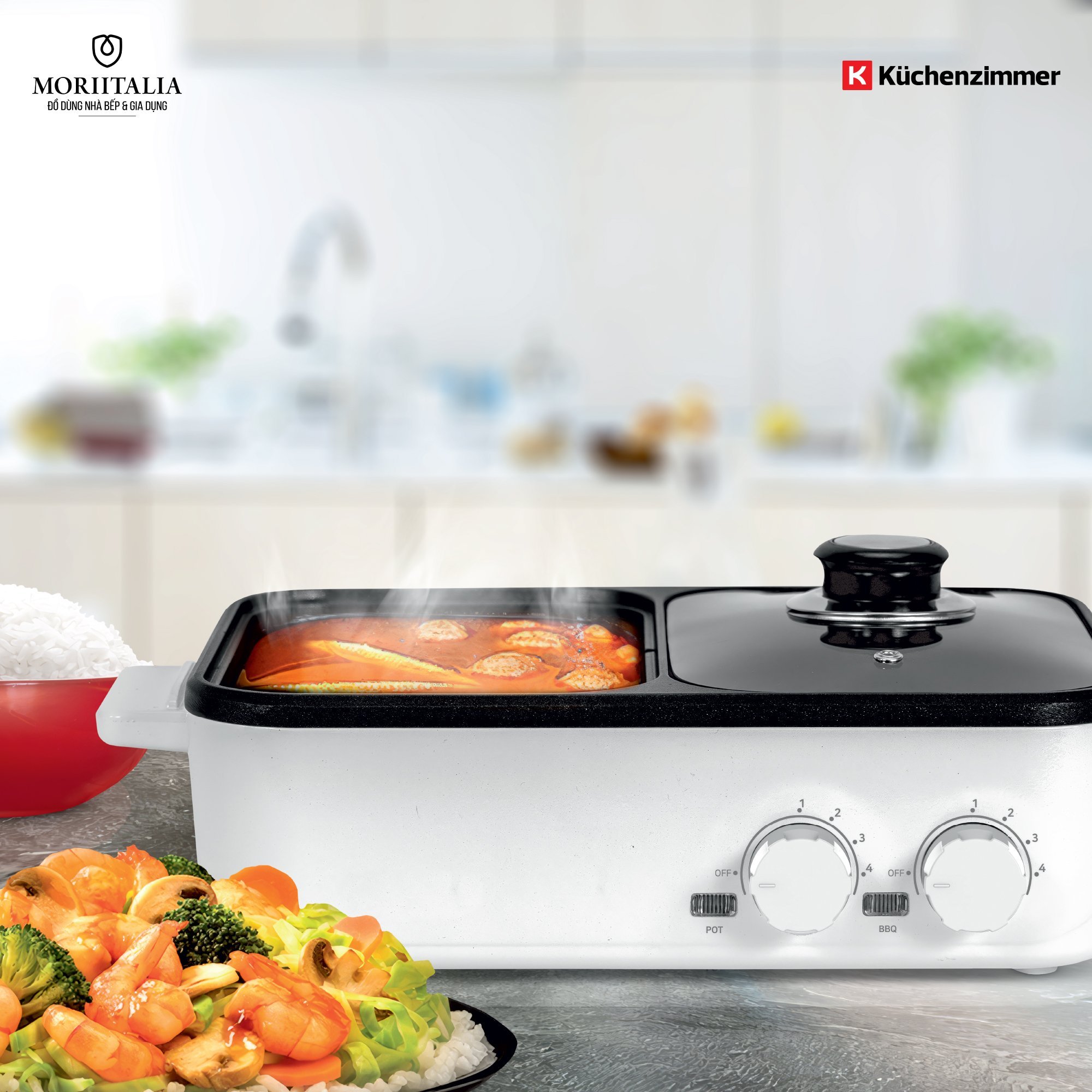 Bếp Lẩu, Nướng Đa Năng 2 Trong 1 - KUC012591 - Hàng Chính Hãng