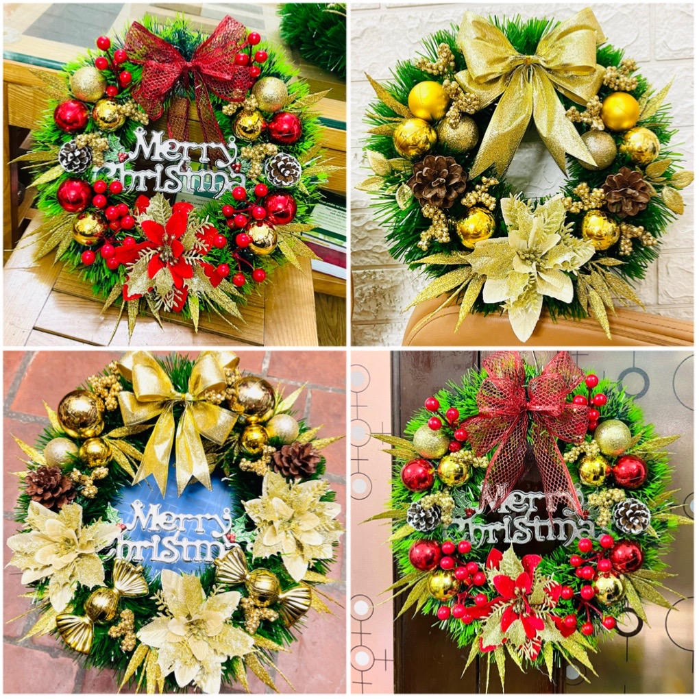 Vòng treo trang trí Noel giáng sinh/ vòng hoa treo Noel/ vòng Nguyệt quế trang trí Noel giáng sinh