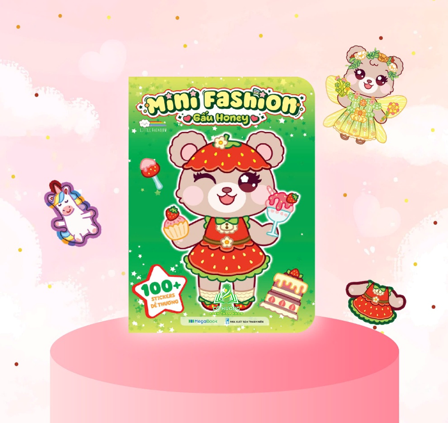 Sách cho bé Mini Fashion - Gấu Honey (100+ stickers dễ thương) #huongbook