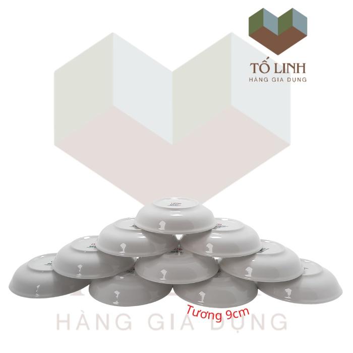 Combo 10 đĩa tương sứ trắng,,Set 10 dĩa tương sứ trắng