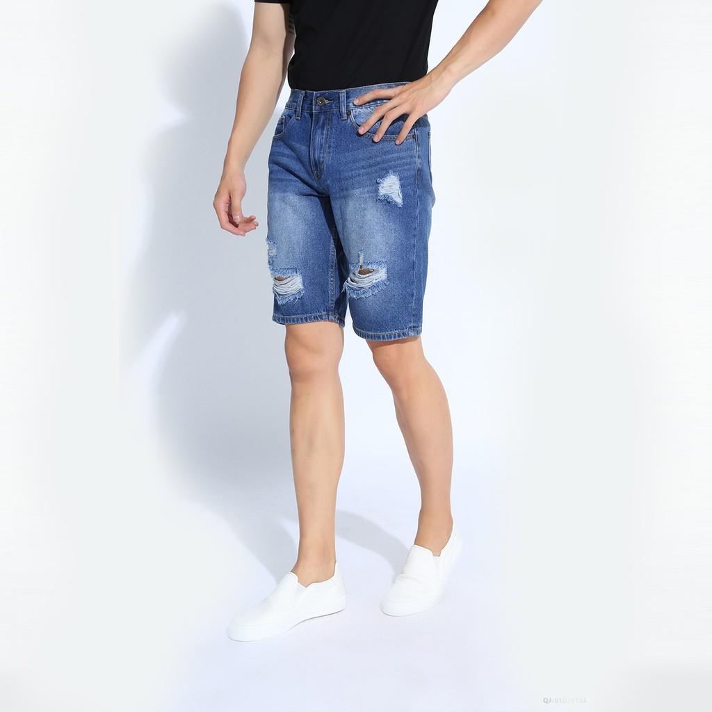 Quần Short Jean Nam Rách Thời Trang Cao Cấp AKUBA Form Skinny | 01D19133