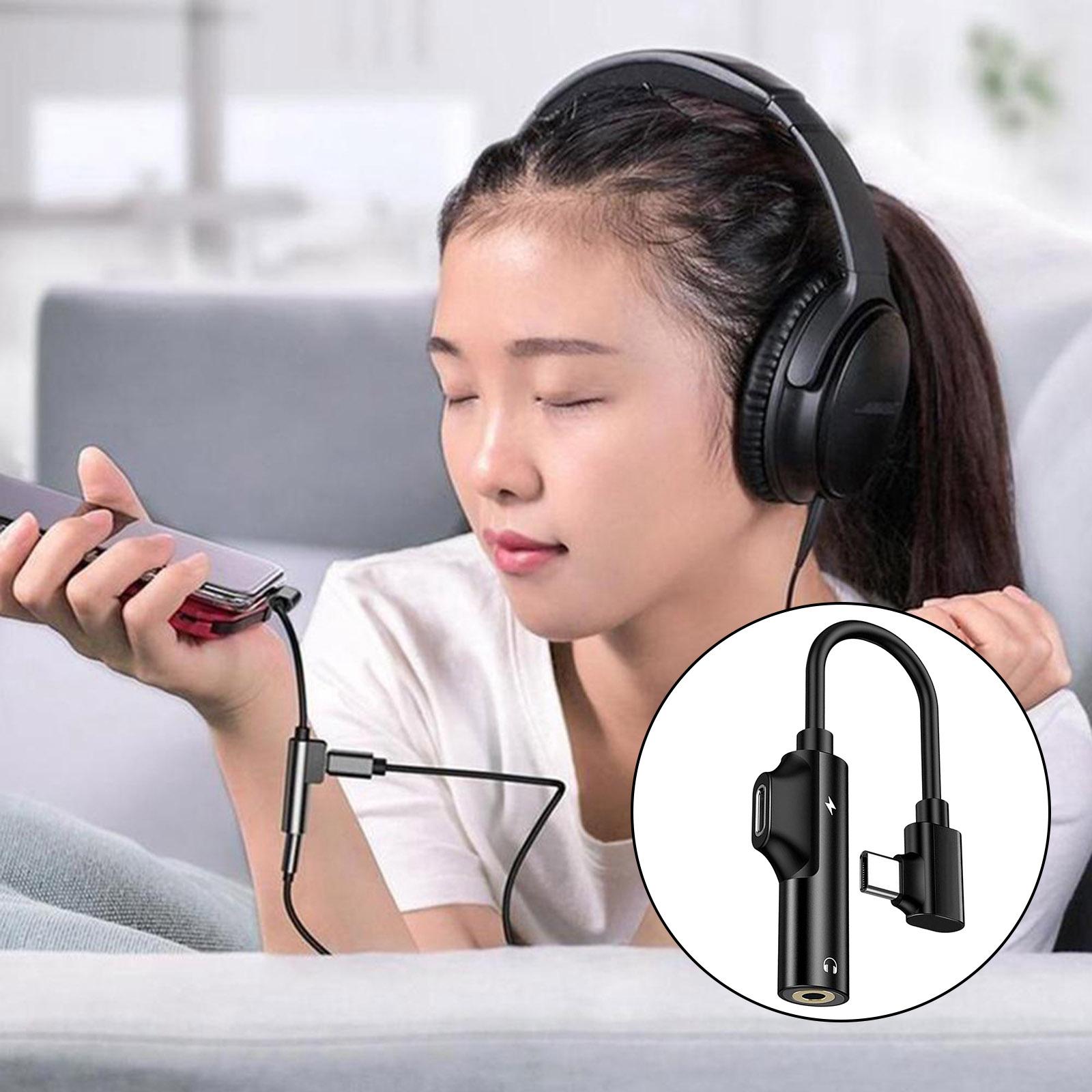 2in1 USB-C PD Headphone Jack Adapter with PD 30W Fast Charging USB-C to Aux Audio Dongle Cable for Aux Stereo Earphones Headset Headphones