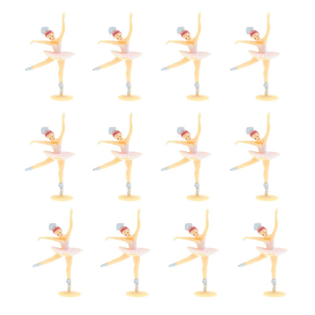 12pcs Mini Ballet Girl Baby Shower Favors Party Decoration Crafts Pink