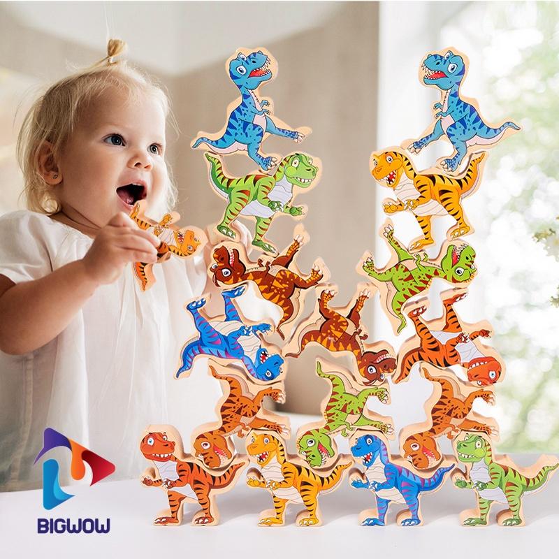 Đồ chơi thông minh, đồ chơi xếp hình bằng gỗ, bộ khủng long Jenga và hình người siêu đẹp dành cho bé