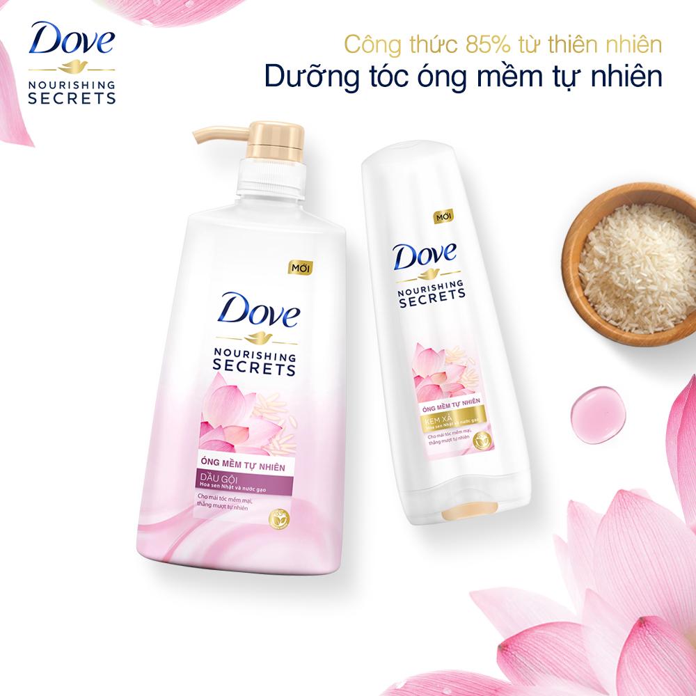 Dầu Gội Dove Óng Mềm Tự Nhiên 640g (621ml)