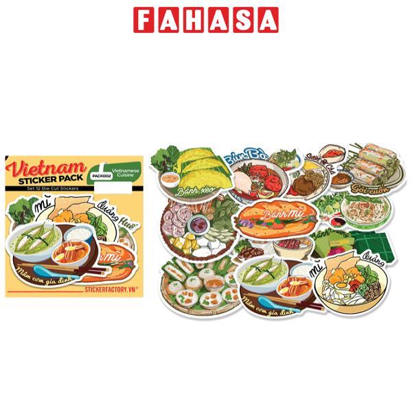 Bộ 12 Hình Dán Vietnamese Cuisine - Die Cut Sticker Pack - Stickerfactory PACK002