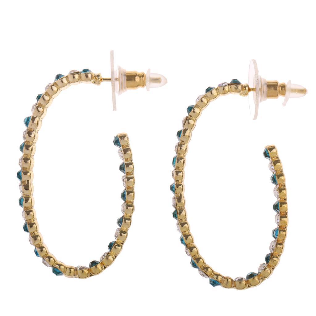 Big Circle Stud Hoop Earrings Wedding Bride Jewelry