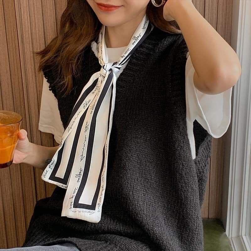 Khăn turban dài hoạ tiết chữ