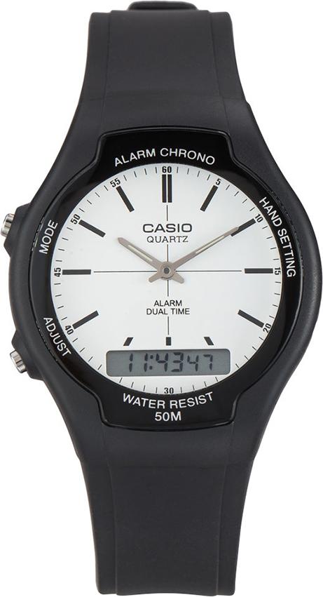 Đồng Hồ Nam Dây Thép Không Gỉ Casio AW-90H-7EVDF - Đen