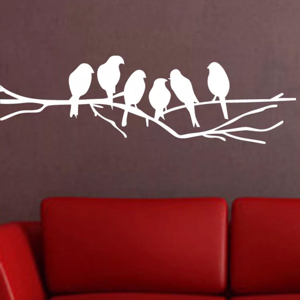 Decal trang trí tường cao cấp mẫu Con Chim Trắng trên cây