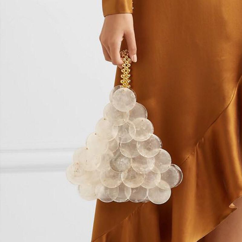 Vỏ Mới Túi Nữ Cao Cấp Tối Kim Sa Lấp Lánh Túi Xách Nữ Mini Dây Vai Thiết Kế Nữ Dây Ngọc Trai Túi Đeo Chéo