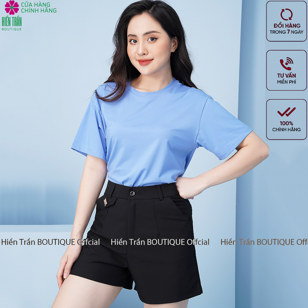 Áo thun nữ Hiền Trần BOUTIQUE phông trơn nam nữ form suông rộng nhiều màu sắc vải cotton cao cấp