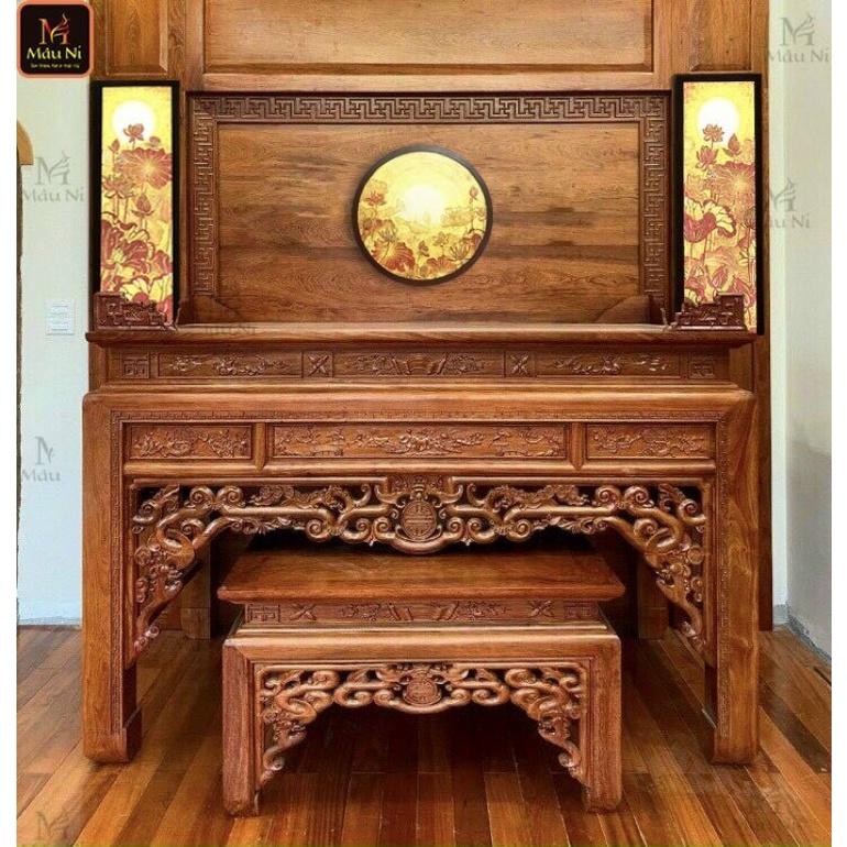 Vách tranh trí bàn thờ gỗ công nghiệp