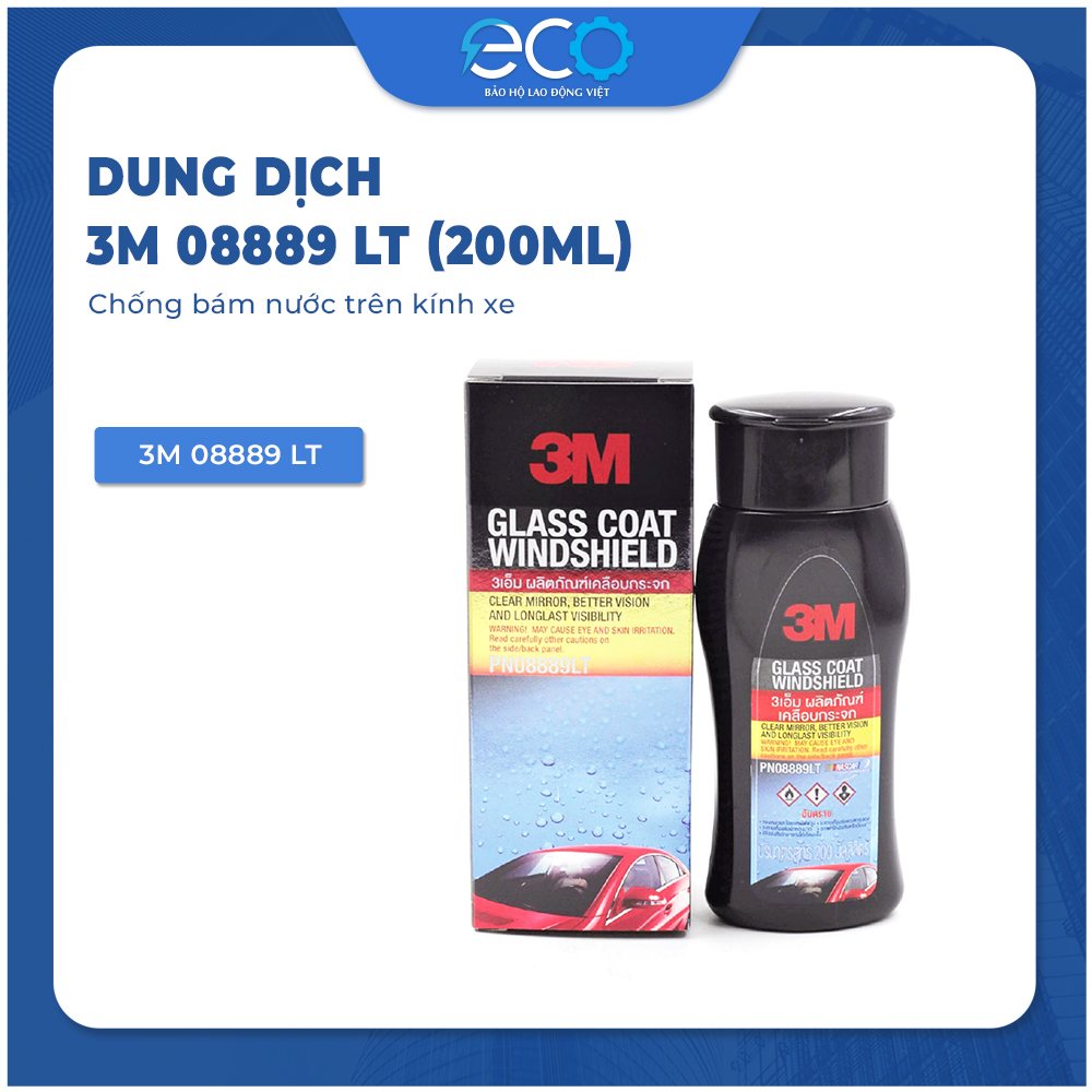 Dung dịch chống bám nước trên kính xe, chai chống bám nước kính ô tô, chống bám nước gương hậu 3M 08889LT Chai chống bám