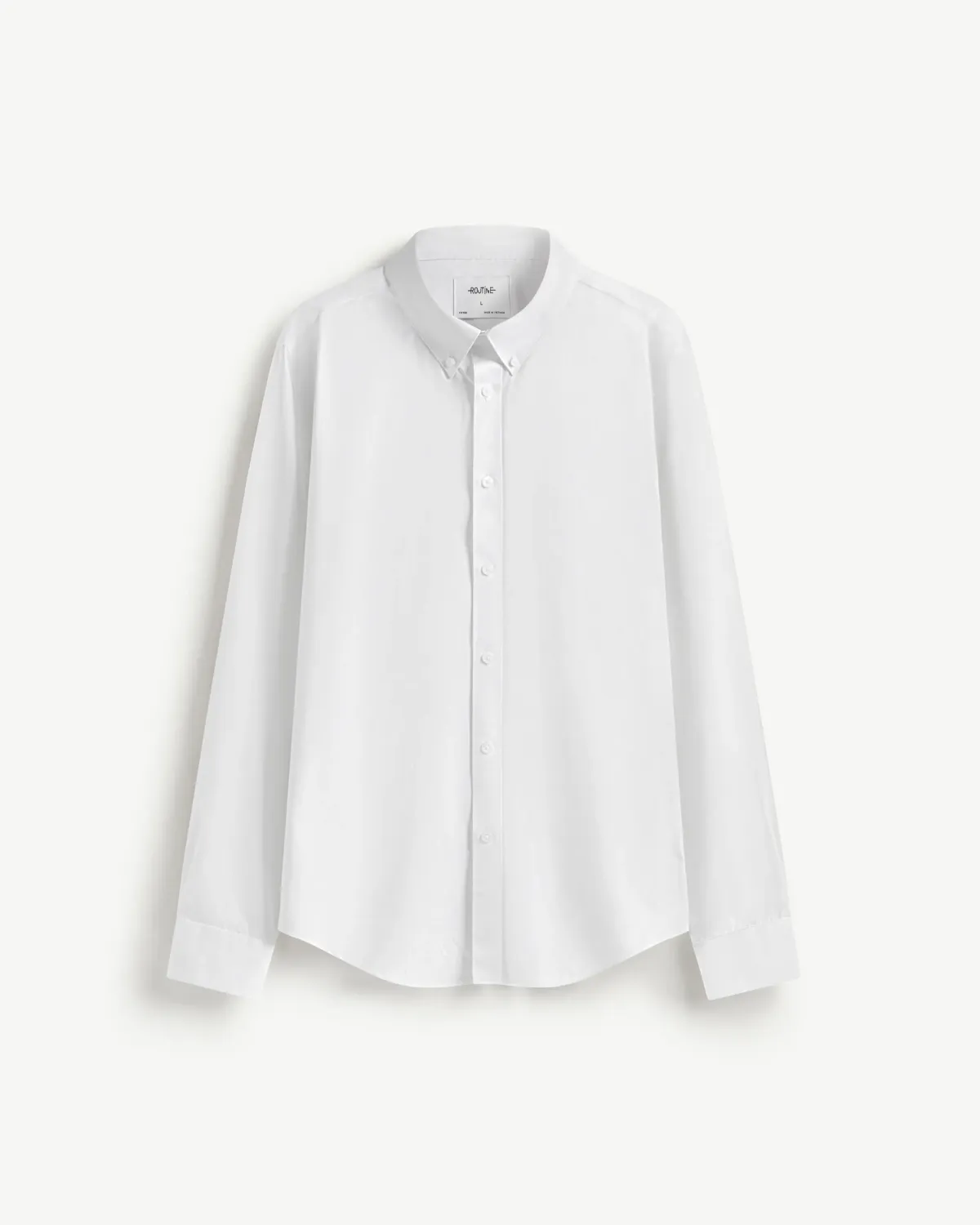 Áo sơ mi nam tay dài màu Trắng form Fitted - ROUTINE 10F24SHL056 | LASTORE MENSWEAR