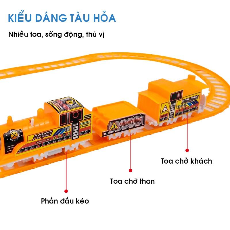 Bộ đồ chơi tàu hỏa, Đồ chơi xe lửa có đường ray lắp ráp nhiều màu sắc cho bé