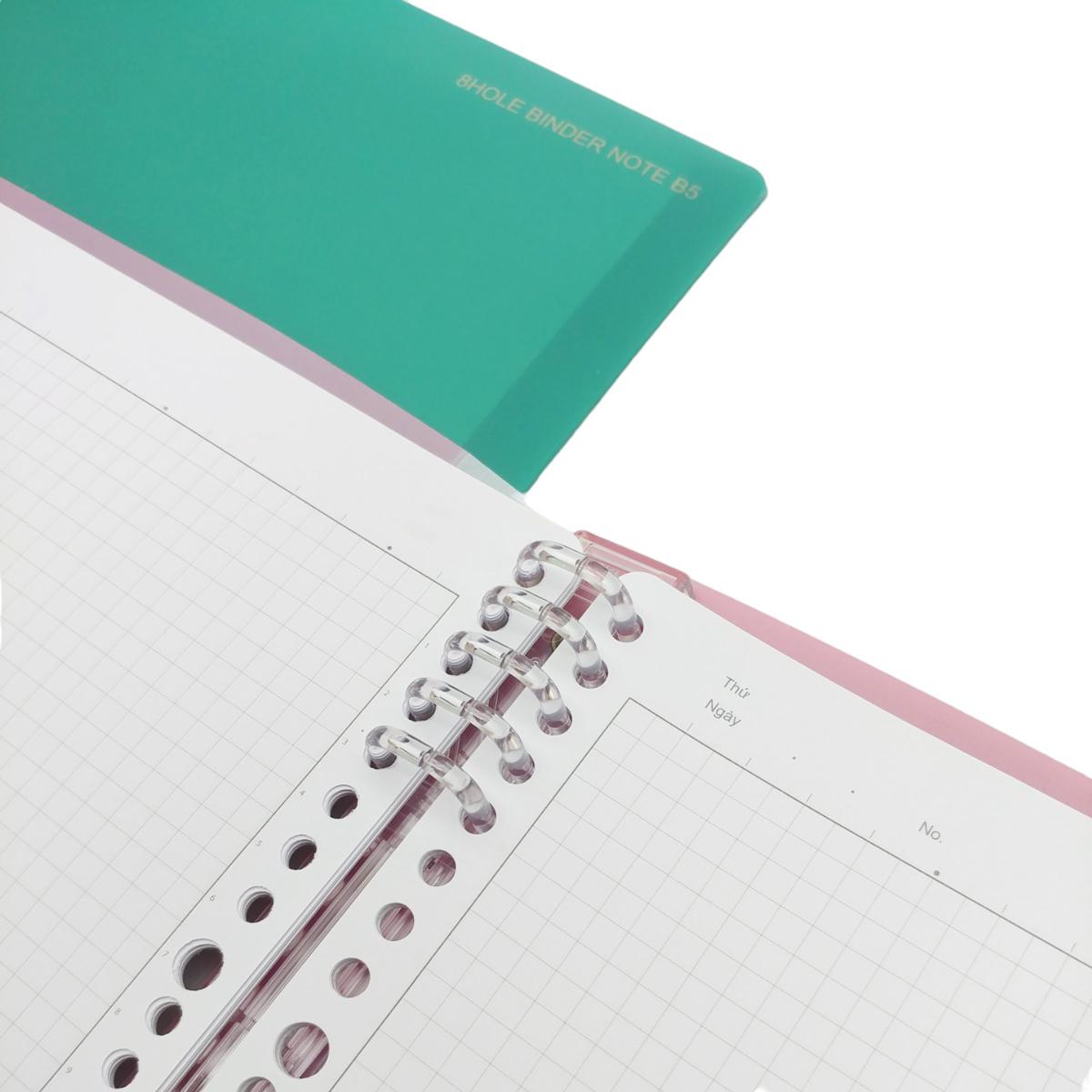 Sổ Bìa Còng 8 Lỗ B5 - Cat's Daily Life - Campus BN-B5H8CAT-01 - Màu Đỏ