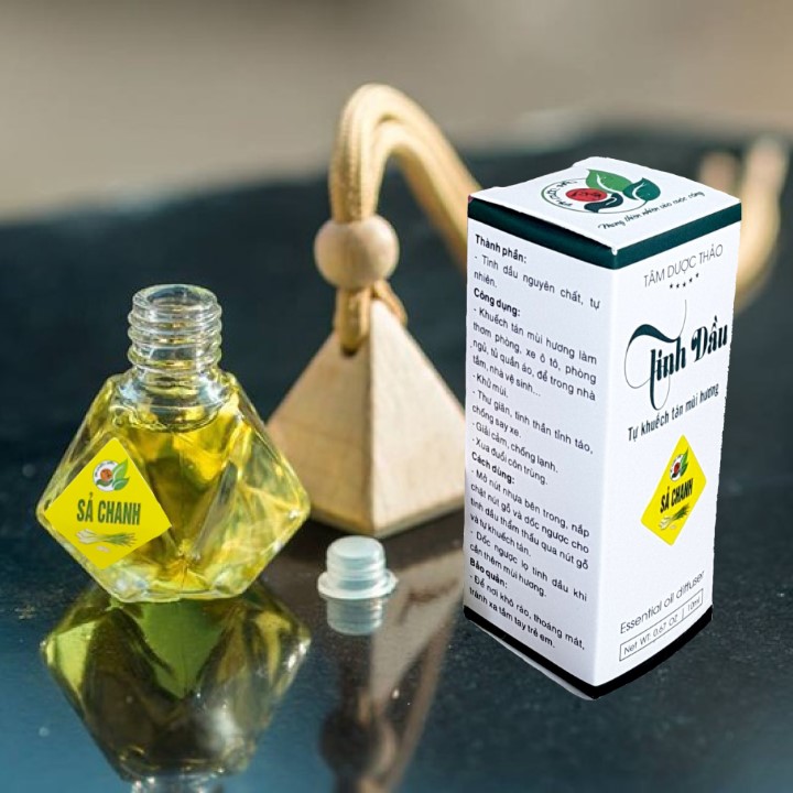 Tinh dầu Sả chanh tự khuếch tán 10ml Tâm Dược Thảo - Thơm phòng, khử mùi, treo xe ô tô