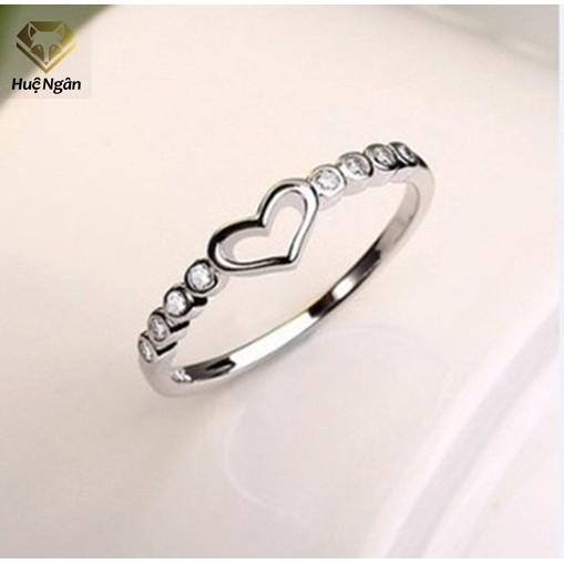 Nhẫn bạc Ý 925 Huệ Ngân - Tim xinh RR1381