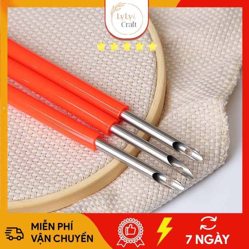 Kim Thêu Nổi Thêu Len Xù Punch Needle Tool, Bộ Thêu Len Xù Đơn Giản Dành Cho Người Mới Bắt Đầu