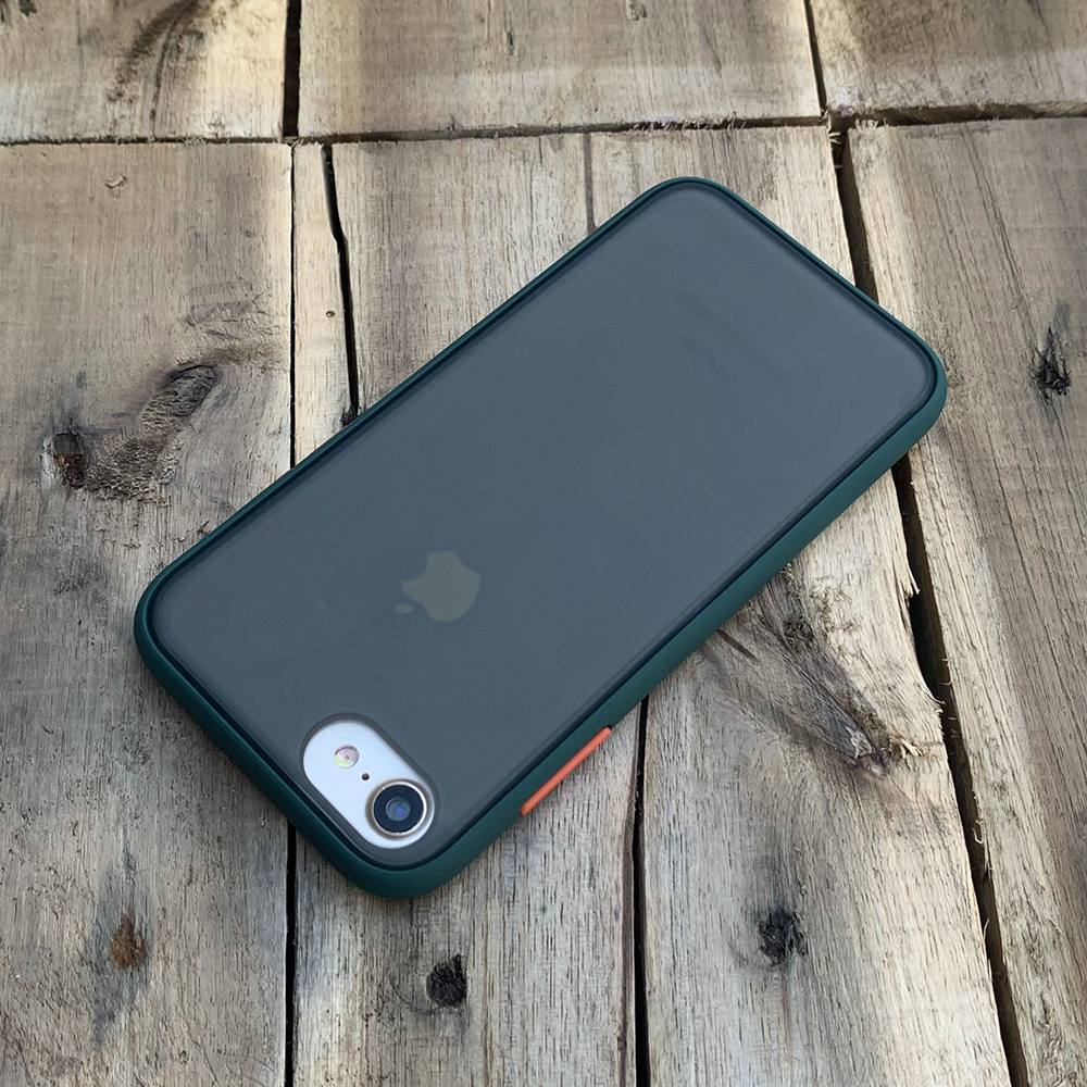 Ốp lưng chống sốc dành cho iPhone 7 / iPhone 8 nút màu cam - Màu xanh đậm