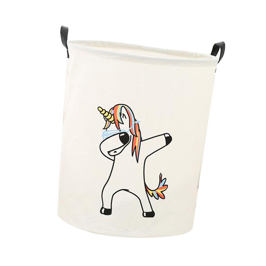 2pcs Cute Unicorn Storage Basket Laundry Bedroom Office Cloth Toys Organizer
