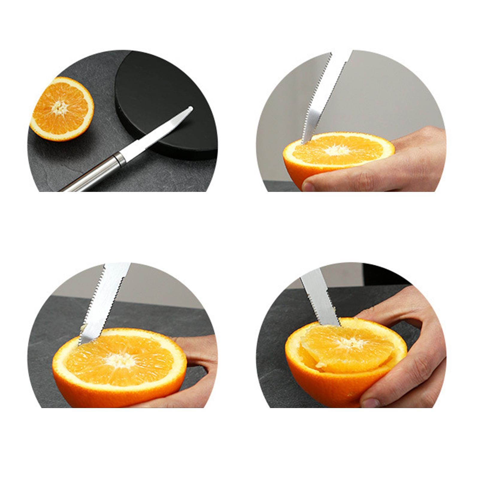 Manual Grapefruit Knife Kitchen Peeler Long Handle for Fruit Curved Lemon