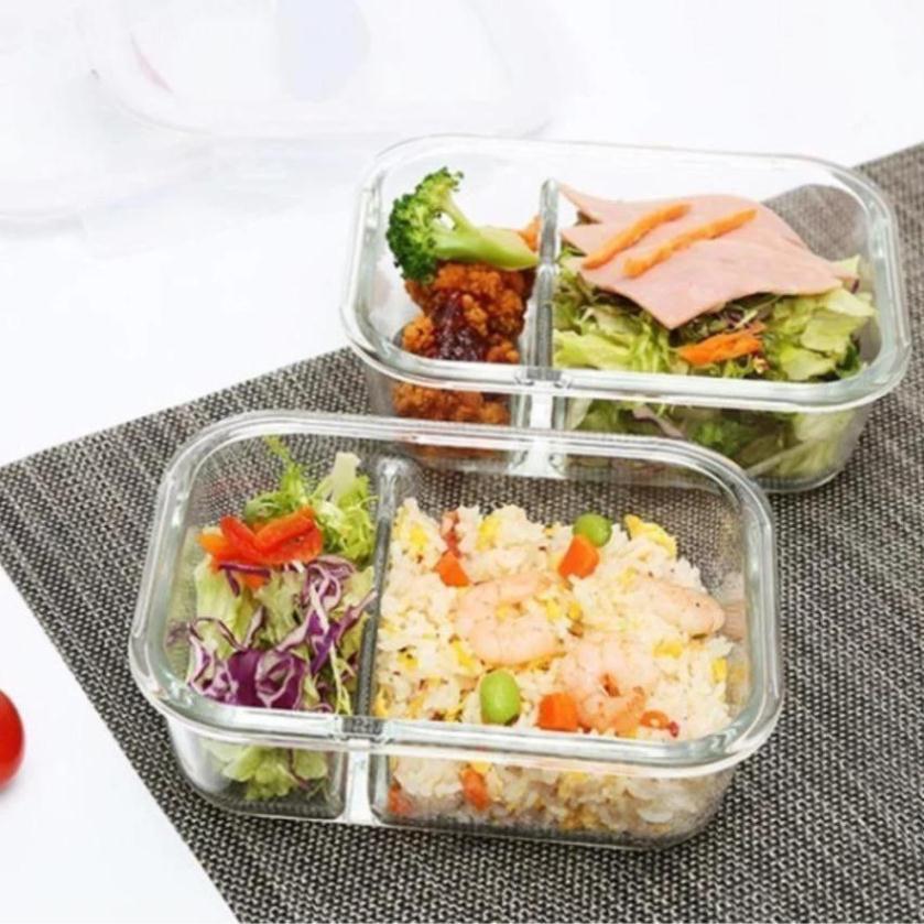 Hộp thuỷ tinh chia ngăn 2 ngăn cao cấp TT0090