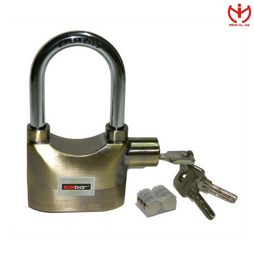 Khóa báo động chống trộm Kinbar càng dài K101CH màu vàng đồng - MSOFT