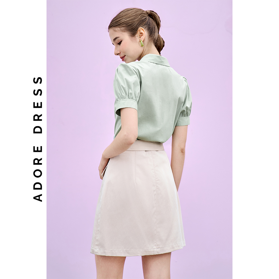 Áo sơ mi Shirts thô mềm mint diễu chỉ 311SH1113   ADORE DRESS