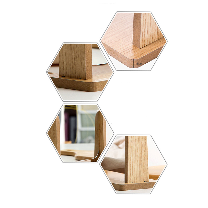 Gương trang điểm cao cấp chất liệu gỗ ép, điều chỉnh góc nhìn 360 độ loại lớn