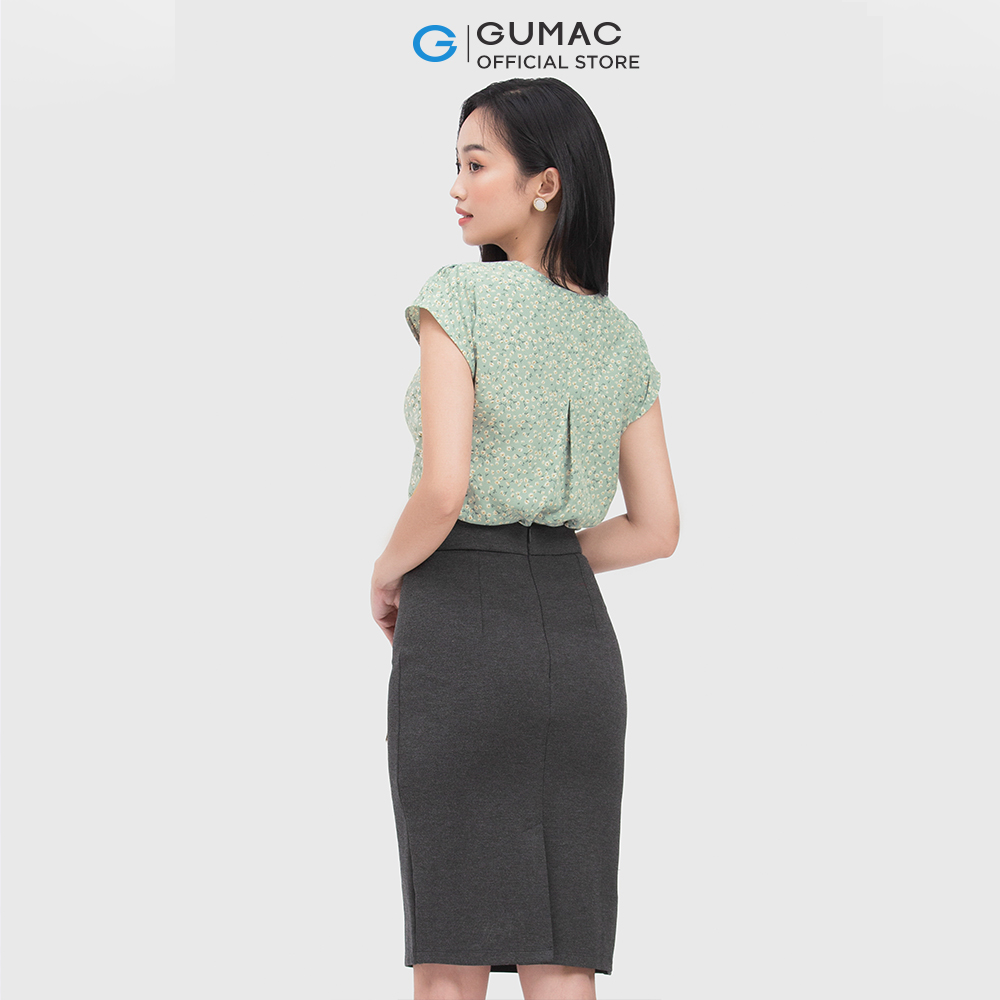 Chân váy GUMAC VC04049 form bút chì xẻ tà thời trang công sở