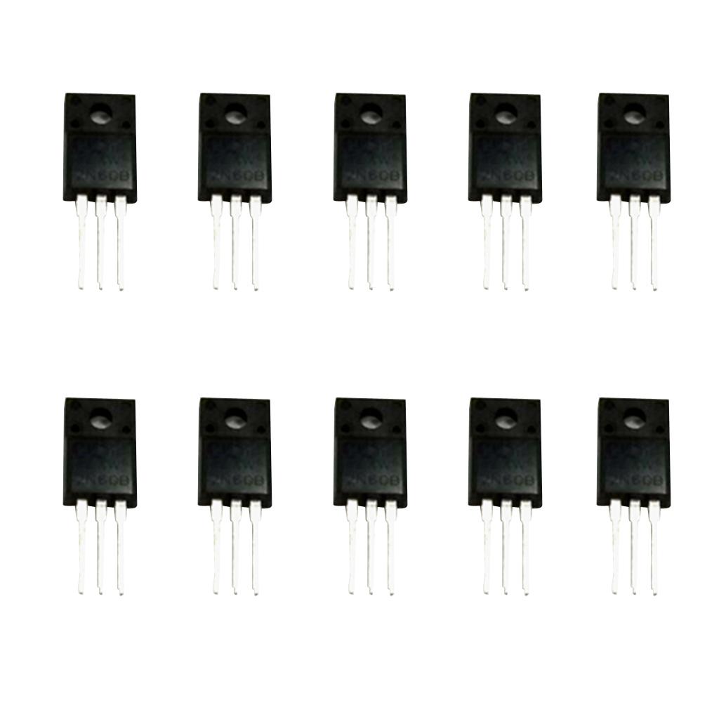 10 Chiếc 2A 600V 2N60 MOSFET N Kênh Transistor Hiệu Ứng Trường TO-220F Silicon Chip đồng Khung, Kẹo Cao Su Chấ