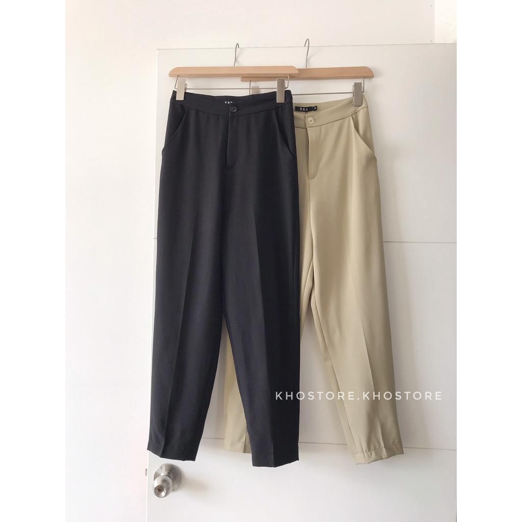 Quần baggy nữ lưng cạp cao, phom cơ bản tôn dáng, chất vải không nhăn, quần công sở nữ đẹp hàng thiết kế, ảnh tự chụp