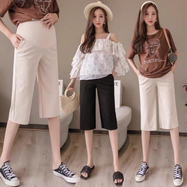 Quần short lửng thời trang cho mẹ bầu 40-100kgsẵn hàng giao ngay