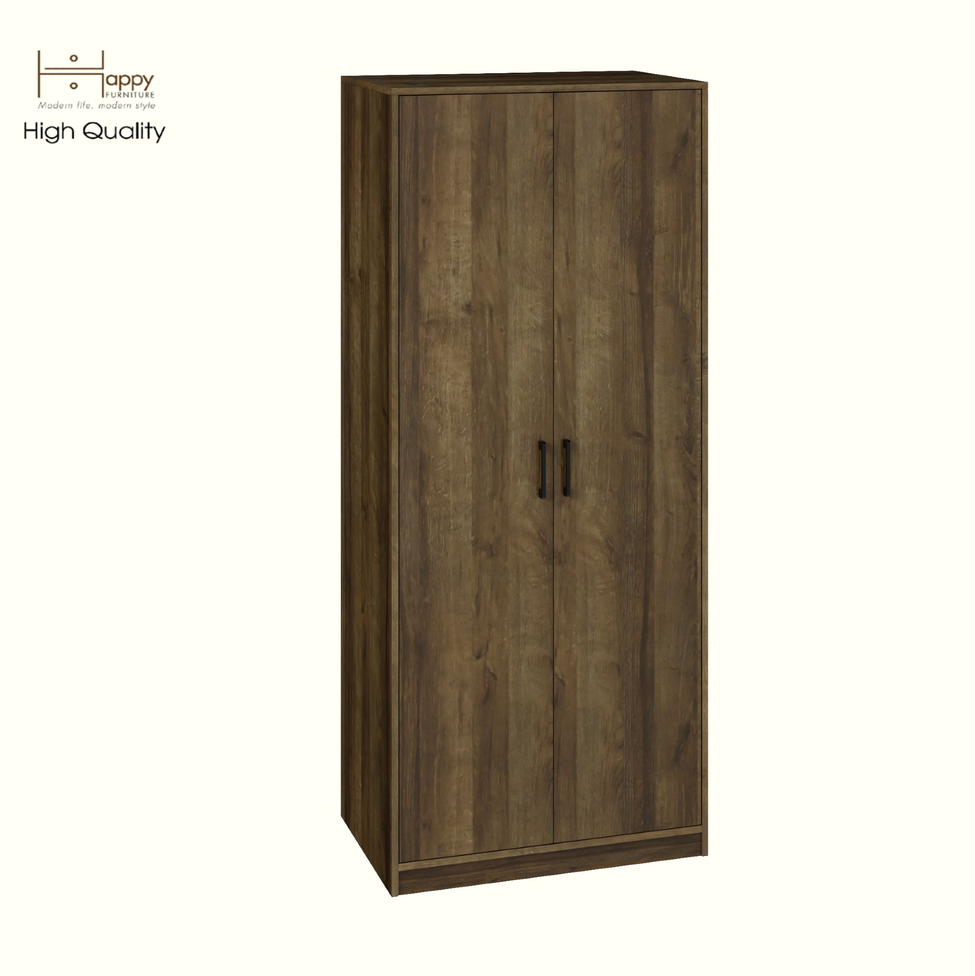 HAPPY FURNITURE , HEINEE - Tủ quần áo 2 cửa mở, TCM_216 , 80cm x 54cm x 190cm DxRxC, sản phẩm phổ thông