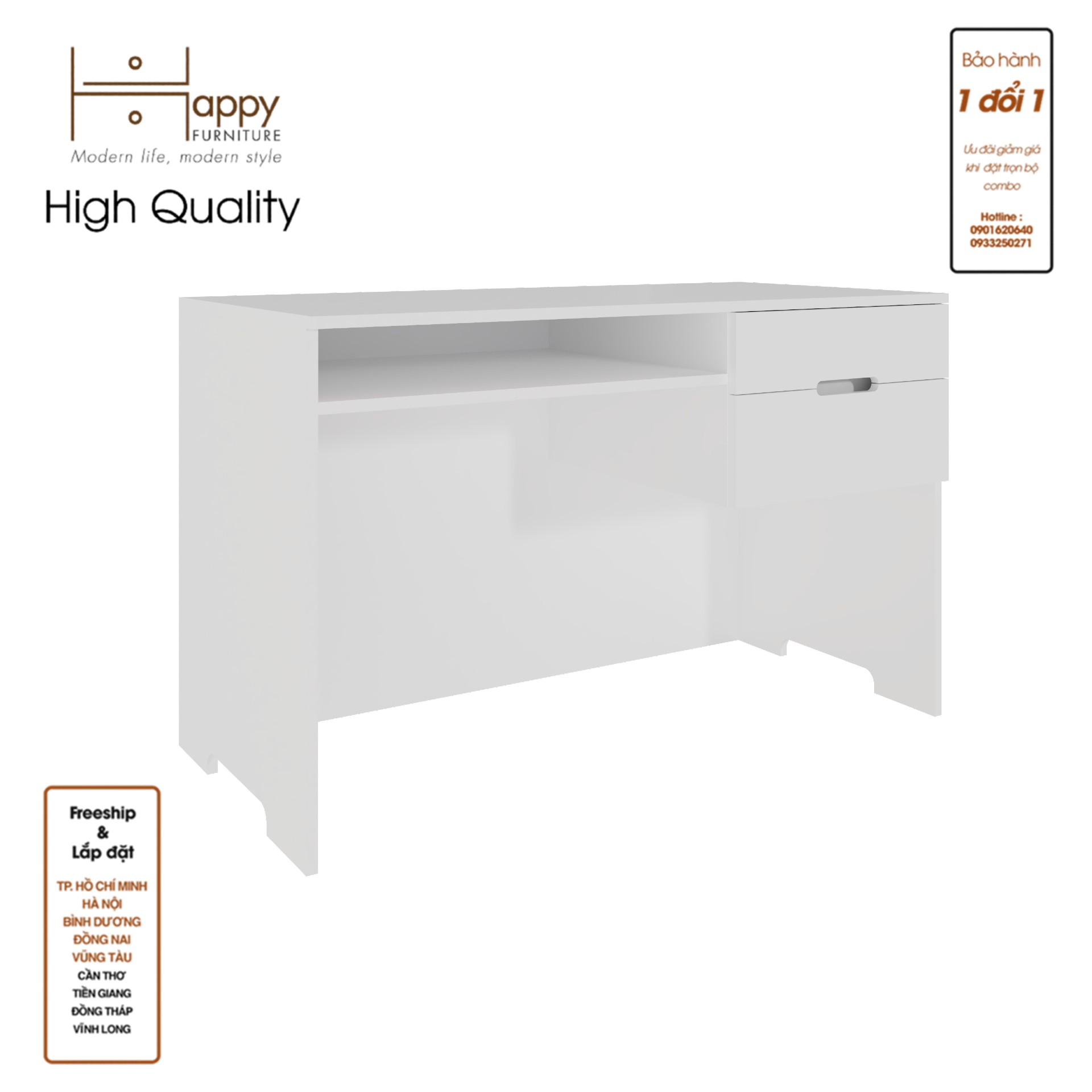 [Happy Home Furniture] MOLLY , Bàn làm việc 2 ngăn kéo, 120cm x 58cm x 75cm ( DxRxC), BAN_063