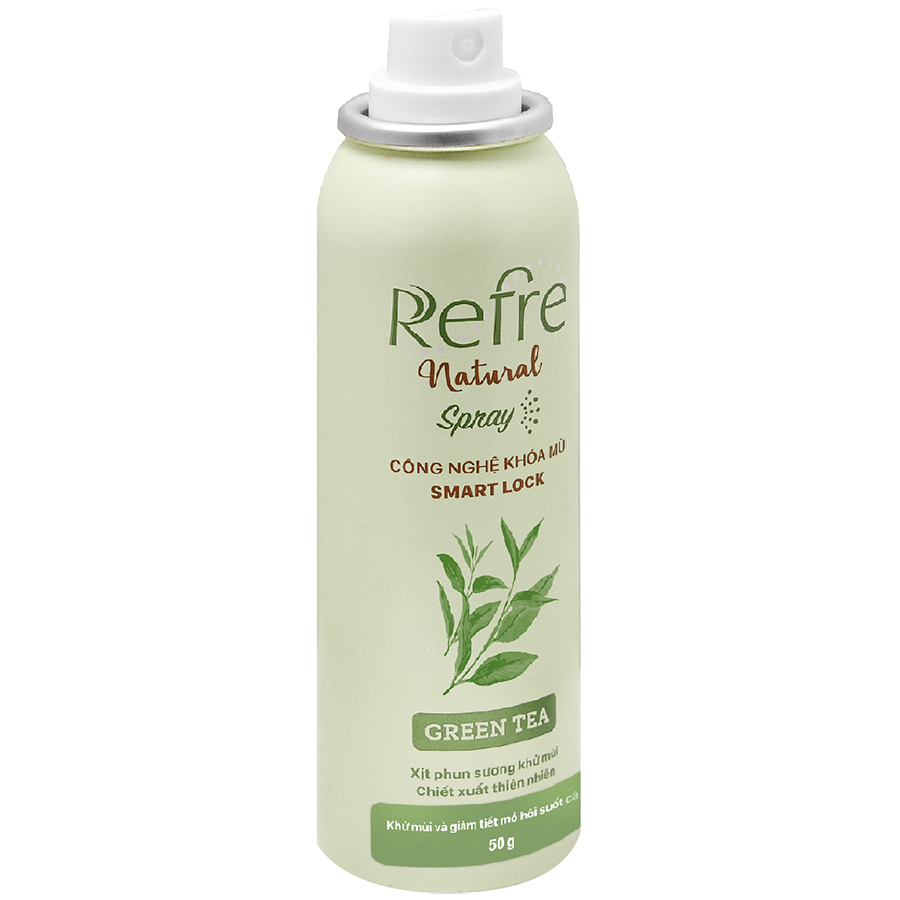 Xịt Phun Sương Khử Mùi Chiết Xuất Thiên Nhiên Refre Natural Spray Green Tea Hương Trà Xanh (50g)