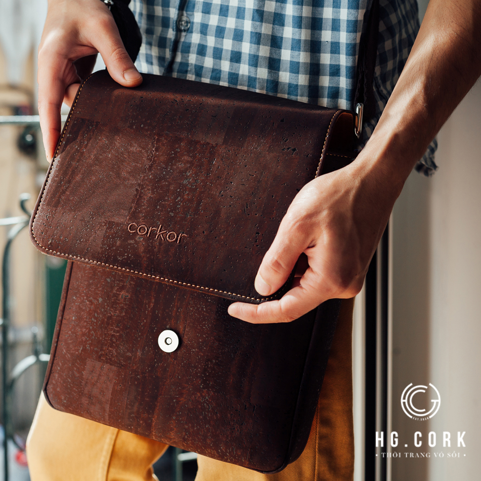 Túi Xách Nam Công Sở Cao Cấp - HGcork Corkor CK264 - Messenger Bag Cỡ Vừa - Hàng Chính Hãng, Sản Xuất Tại Bồ Đào Nha