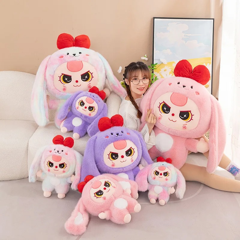 Gấu bông babythree đáng yêu - Size từ 35 đến 80cm -  BB3 gấu bông cute mắt nước, thú nhồi bông bé ba dễ thương có nơ đỏ.